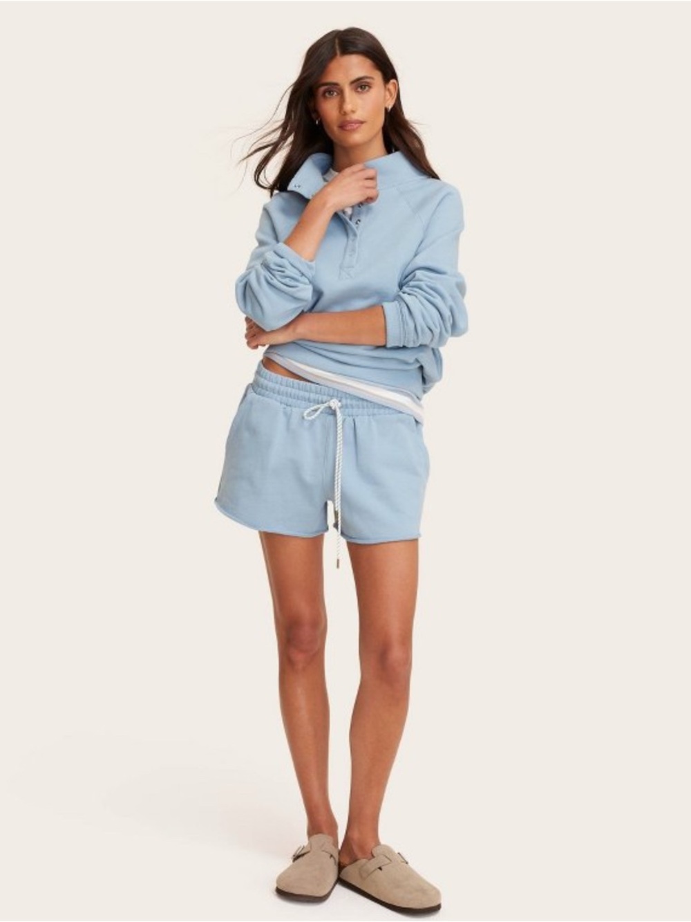 NWT PARKE x Target Mid-Rise Pull-On Sweatshorts Light Blue